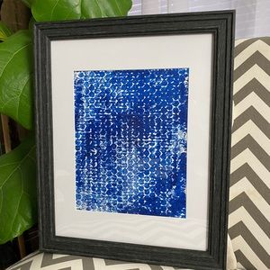 Abstract Acrylic Original Painting On Canvas Paper 9X12 Blue